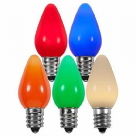 C7 LED bulb with opaque shell