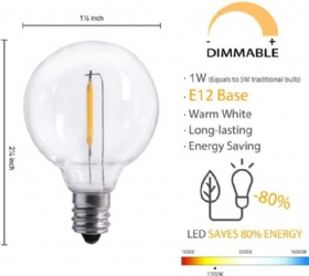 G30,G40,G50 LED Filament bulb with clear cover