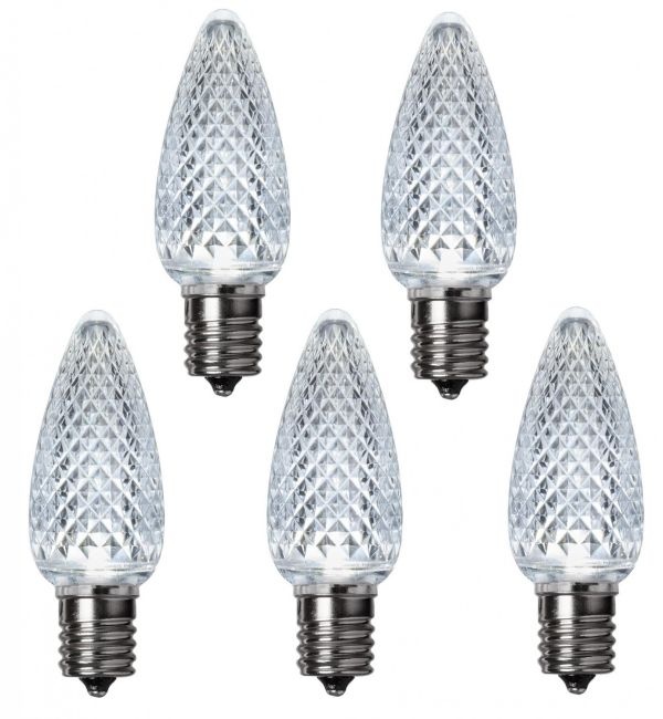 C9 LED bulb with faceted cover