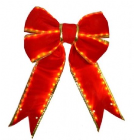 Prelit red Velvet bow